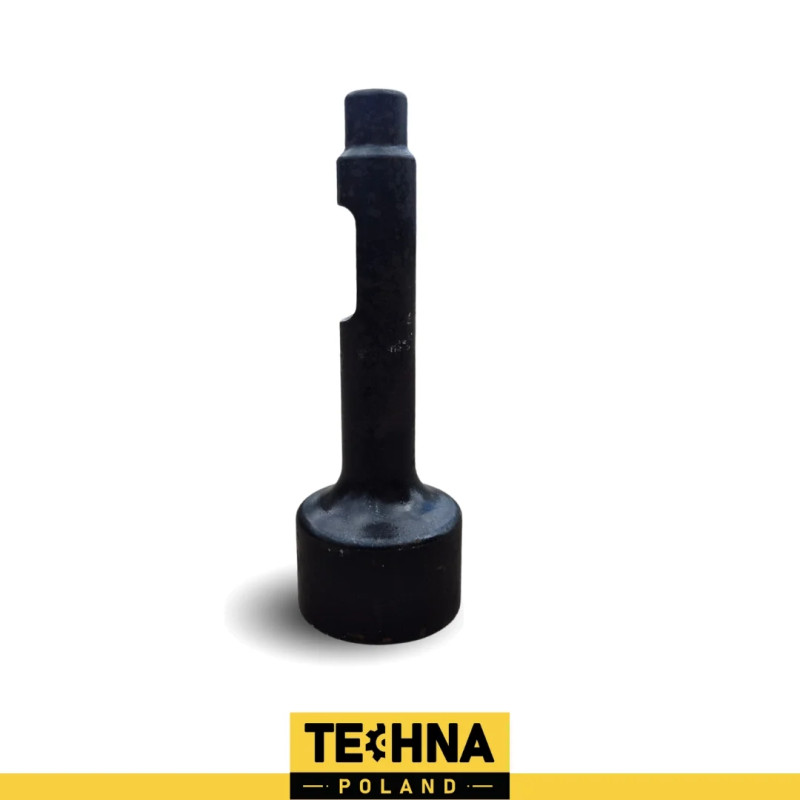 Grot do kafara hydraulicznego 100mm PDG100Grot (pobijak) do kafara hydraulicznego 100 mm – zastosowanie i cechy
Grot o średnicy 100 mm do kafara hydraulicznego montowanego na koparce to niezbędne narzędzie w pracach wymagających wbijania elementów w grunt. Wykonany z hartowanej stali, zapewnia trwałość i skuteczność działania nawet w trudnych warunkach terenowych.
Zastosowanie grota do kafara hydraulicznego:

Budowa ogrodzeń i barier drogowychUmożliwia wbijanie słupków stalowych i drewnianych, gwarantując ich stabilność i trwałość.
Instalacje fotowoltaiczneStosowany do wbijania profili stalowych pod konstrukcje paneli słonecznych – szybki i precyzyjny montaż farm fotowoltaicznych.
Prace fundamentoweSprawdza się przy wbijaniu pali fundamentowych, szczególnie tam, gdzie dostęp sprzętu jest ograniczony.
Montaż znaków drogowych i oświetlenia ulicznegoUłatwia instalację słupów znaków i latarni, zapewniając ich solidne osadzenie w gruncie.
Umocnienia brzegów i skarpWykorzystywany do zabezpieczania brzegów rzek i skarp przez wbijanie pali drewnianych lub stalowych.

Cechy:

Średnica: 100 mm
Materiał: stal hartowana, odporna na ścieranie i uszkodzenia
Kompatybilność: do większości kafarów hydraulicznych montowanych na koparkach
Efektywność: szybkie, precyzyjne i stabilne wbijanie elementów w grunt

Ten pobijak to wszechstronne narzędzie dla firm budowlanych, instalacyjnych i drogowych – tam, gdzie liczy się siła, precyzja i niezawodność.
