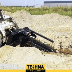 Bobcat zanjadora de cadena para miniexcavadora