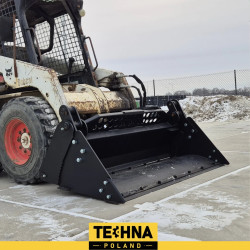 Łyżka 4 w 1 do ładowarki Bobcat–Funkcje łyżki 4 w 1

Łyżka wielofunkcyjna 4 w 1 łączy w sobie kilka kluczowych zadań, które dotychczas wymagały zastosowania różnych narzędzi. Umożliwia wygodne nabieranie i przenoszenie ładunku, podobnie jak klasyczna łyżka uniwersalna, zachowując przy tym pełną stabilność i precyzję pracy. Dzięki funkcji wyładunku przez dno możliwe jest opróżnianie materiału z większej wysokości przy minimalnym przechyleniu maszyny, co zwiększa zasięg roboczy i komfort operatora. Przy otwartej łyżce sprzęt doskonale sprawdza się w zgarnianiu i równaniu nawierzchni, umożliwiając szybkie i precyzyjne wyrównywanie terenu. Szczęka łyżki pozwala z kolei na chwytanie i podnoszenie pojedynczych elementów, takich jak kamienie czy fragmenty gruzu. Dodatkowo funkcja wyładunku przez dno umożliwia rozprowadzanie sypkich materiałów, takich jak piasek czy żwir, co sprawia, że łyżka idealnie sprawdza się również przy pracach porządkowych i wykończeniowych.

Zastosowanie

Łyżka Techna 1700 to uniwersalne narzędzie dla operatorów, którzy cenią wszechstronność i niezawodność w codziennej pracy. Doskonale nadaje się do kopania i ładowania materiałów klasy 1–3, takich jak ziemia, kamienie czy gruz. Świetnie sprawdza się przy transporcie i załadunku zarówno sypkich materiałów, jak i pojedynczych elementów o większej masie. Dzięki solidnej konstrukcji i precyzyjnej hydraulice znajduje zastosowanie w pracach wyburzeniowych, oczyszczaniu terenu oraz przy równaniu nawierzchni nawet w trudnych warunkach. Możliwość rozprowadzania materiałów sypkich, takich jak piasek czy żwir, za pomocą otwierania dna, czyni ją nieocenionym narzędziem przy pracach drogowych i porządkowych.

Dlaczego warto wybrać tę łyżkę?

Łyżka 4 w 1 Techna pozwala zastąpić kilka różnych osprzętów jednym narzędziem, co znacząco zwiększa efektywność pracy i ogranicza przestoje na placu budowy. Dzięki wykonaniu ze stali Hardox zapewnia wyjątkową trwałość, odporność na zużycie oraz możliwość intensywnej eksploatacji w wymagających warunkach. Konstrukcja umożliwia montaż wymiennych zębów, co zwiększa jej funkcjonalność w zależności od rodzaju wykonywanych prac. Wszechstronność zastosowań sprawia, że sprawdzi się zarówno przy pracach ziemnych i budowlanych, jak i przy precyzyjnych zadaniach załadunkowych w przemyśle. Łyżka może być wykonana pod konkretny model maszyny, dzięki czemu jej montaż jest szybki, a dopasowanie – idealne. W komplecie znajduje się pełen zestaw przewodów podłączeniowych oraz certyfikat CE, co gwarantuje gotowość do pracy od momentu dostawy.

Warianty i opcje

Łyżka dostępna jest w wersji z zębami lemiesza lub bez nich, w zależności od charakteru wykonywanych prac i rodzaju obrabianego materiału. Może być montowana zarówno na koparko-ładowarkach, jak i ładowarkach teleskopowych, z możliwością dopasowania mocowania do różnych typów nośników. Standardowa szerokość wynosi 1 700 mm, jednak na zamówienie dostępne są również wersje niestandardowe. Mocowanie łyżki może być zmodyfikowane w zależności od marki i modelu maszyny, co gwarantuje pełną kompatybilność z posiadanym sprzętem.

Sprawdź także:  


Koparka łańcuchowa do mini ładowarki Bobcat
Łyżka mieszalnikowa CJ35 do miniładowarki
Wiertnica do mini ładowarki Bobcat 2.5-5 t TEHB3500
Wiertnica do miniładowarki Bobcat TEHB3000
Wiertnica hydrauliczna do mini ładowarki 1.0 t - 3.0 t
